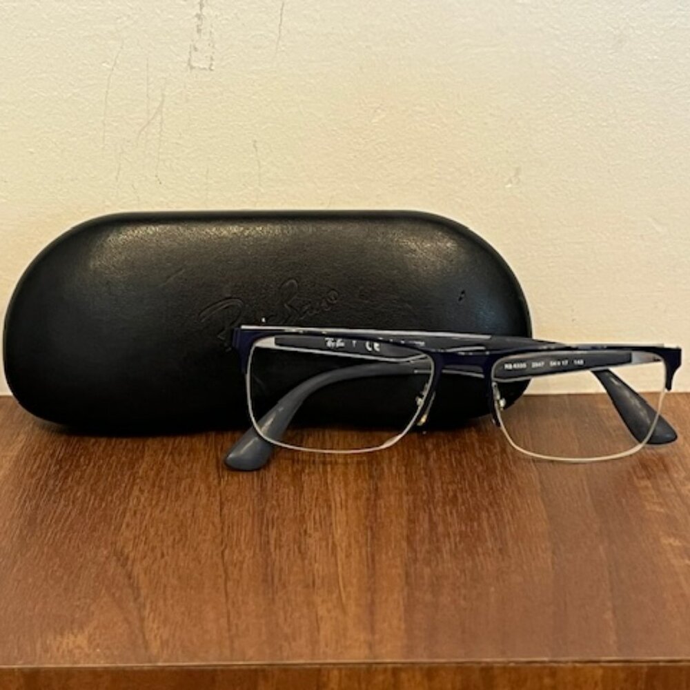 Ray Ban RB6335 2947 Eyeglasses, 54-17-145, Half Rim, Blue